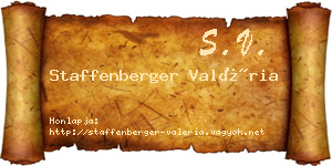 Staffenberger Valéria névjegykártya